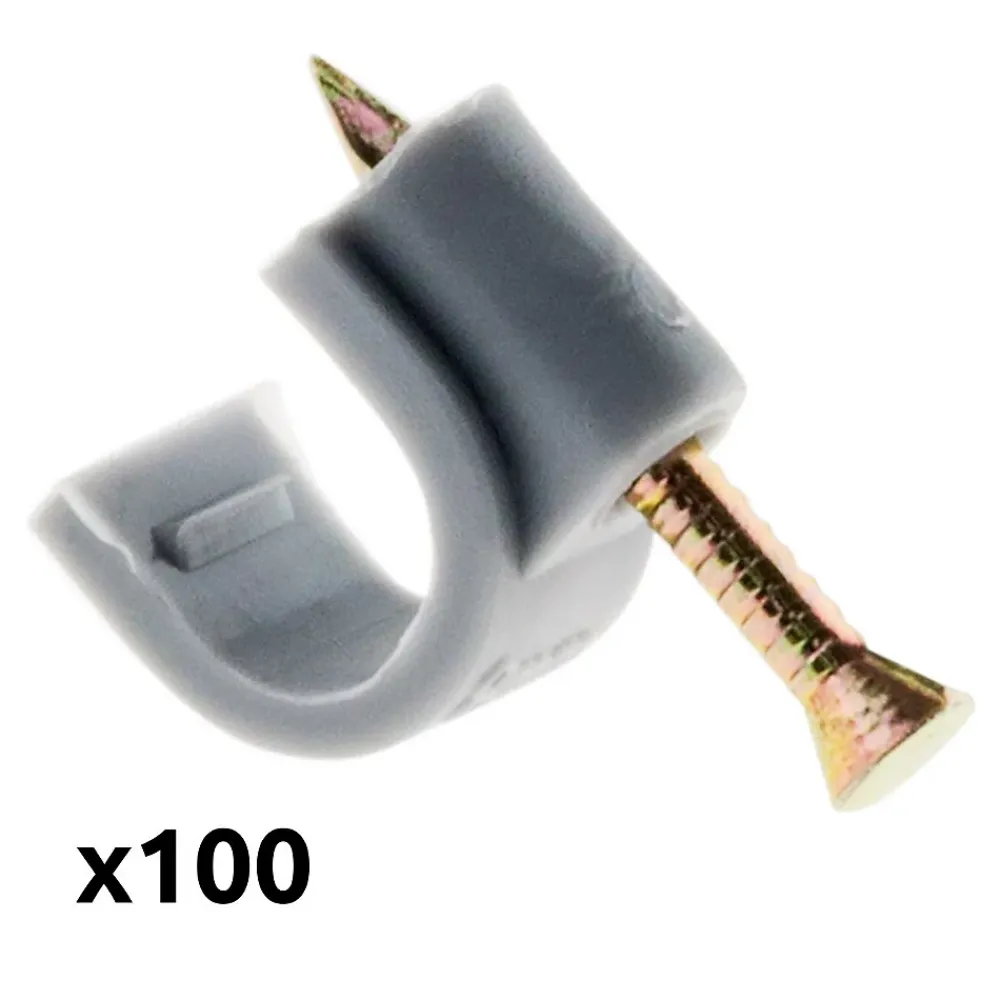 Zenitech Lot de 100 crochets de fixation diamètre 10mm - Gris -