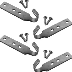 Linxor Crochet À Visser-Lot de 4 crochets inox + 8 vis pour piscine hors sol en bois -