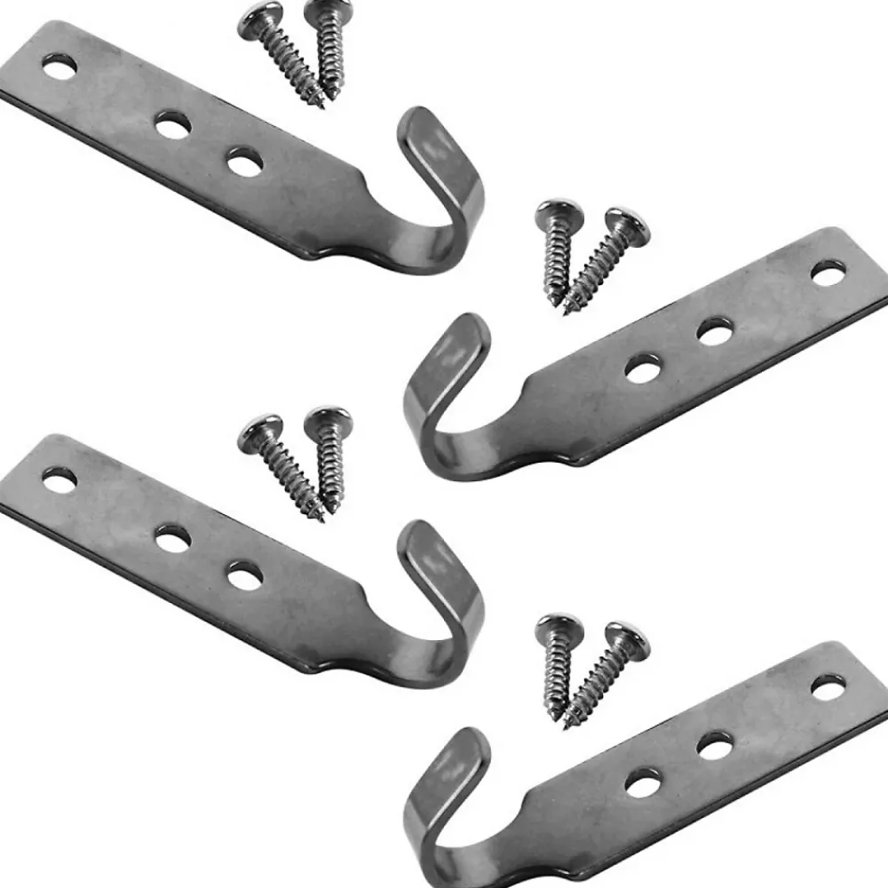 Linxor Crochet À Visser-Lot de 4 crochets inox + 8 vis pour piscine hors sol en bois -