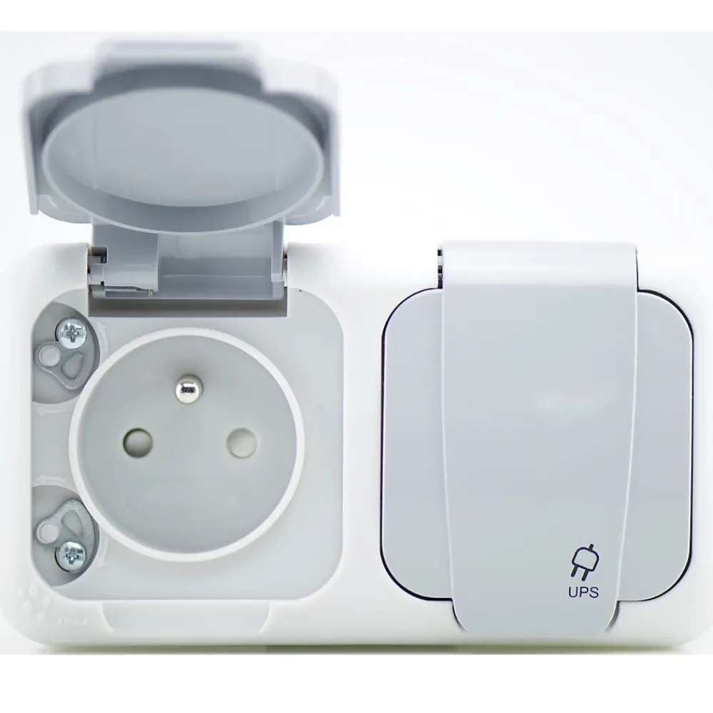 Viko By Panasonic Lot de 5 double prise 2P+T étanche IP54- - Gris - NF