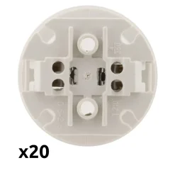 Zenitech Lot de 20 douilles de chantier E27 - Blanc -