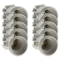 Zenitech Lot de 200 douilles de chantier E27 - Blanc -