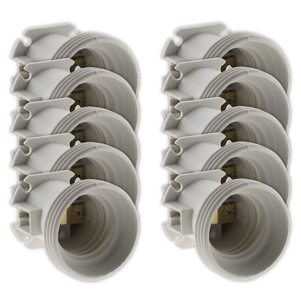 Zenitech Lot de 200 douilles de chantier E27 - Blanc -