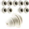 Zenitech Douille Électrique-Lot de 10 douilles E27 + bague - Blanc -