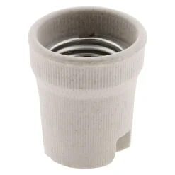 Zenitech Lot de 4 douilles E27 porcelaine à vis - Blanc -