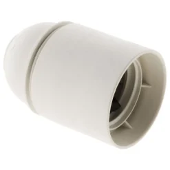 Zenitech Douille Électrique-Lot de 2 douilles lisses sans bague E27 - Blanc -