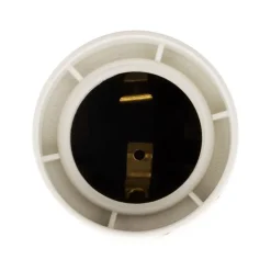 Zenitech Douille Électrique-Lot de 2 douilles lisses sans bague E27 - Blanc -