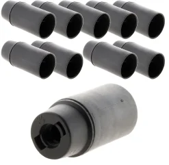 Zenitech Lot de 10 douilles lisses sans bague E14 - Noir -