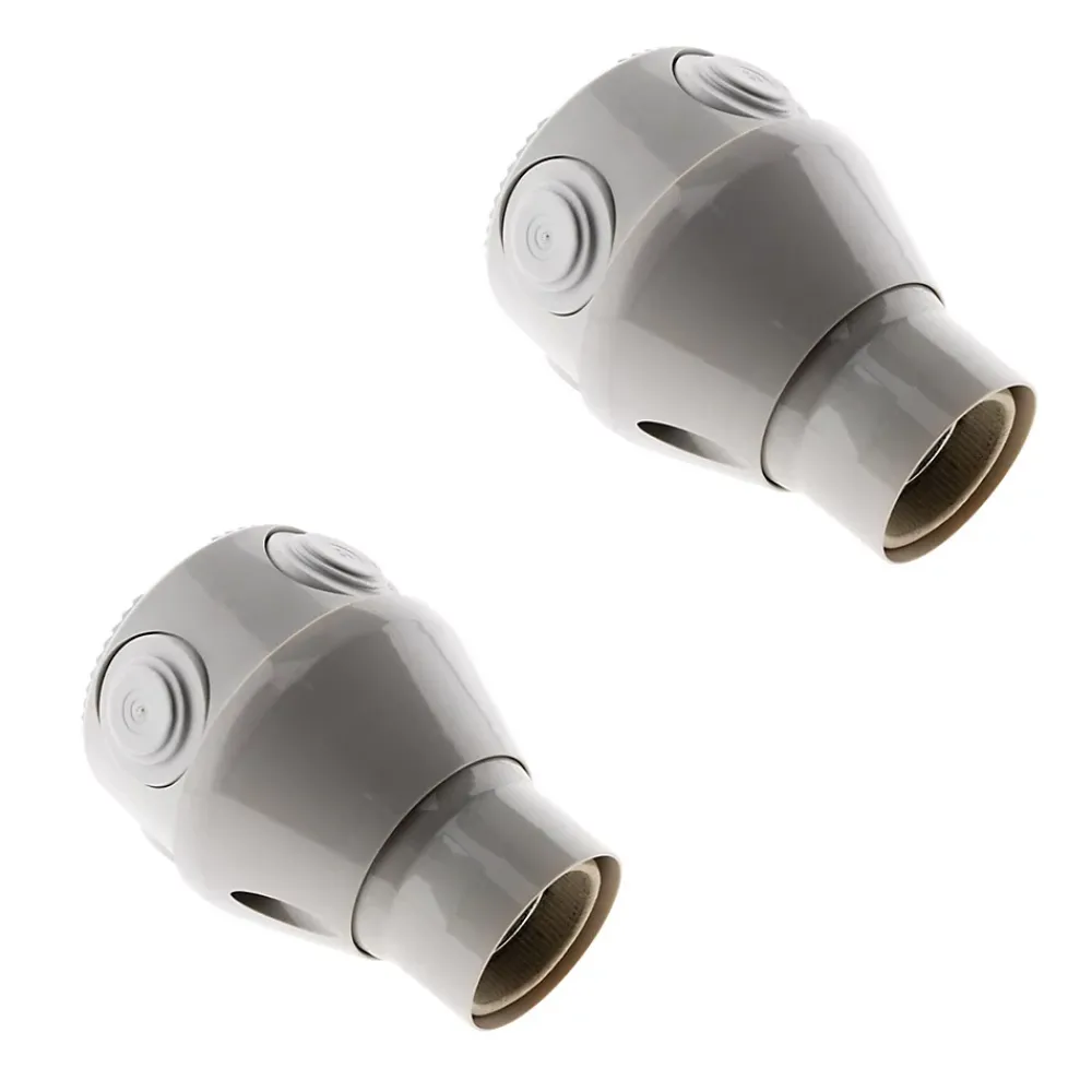 Zenitech Douille Électrique-Lot de 2 douilles orientables E27 - Blanc -