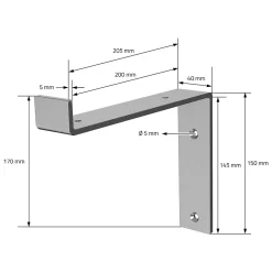 Ml-Design Lot de 2 Equerres d'Etagere murale support robuste en métal gris