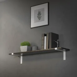 Ml-Design Lot de 2 Equerres d'Etagere murale support robuste en métal blanc