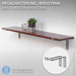 Ml-Design Equerre De Fixation-Lot de 2 Equerres d'Etagere murale support robuste en métal gris