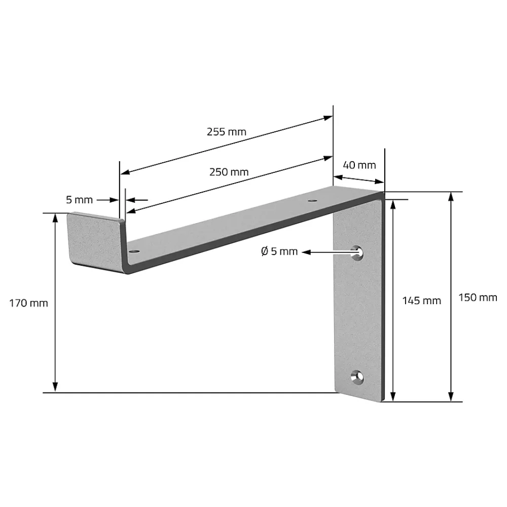 Ml-Design Equerre De Fixation-Lot de 2 Equerres d'Etagere murale support robuste en métal gris