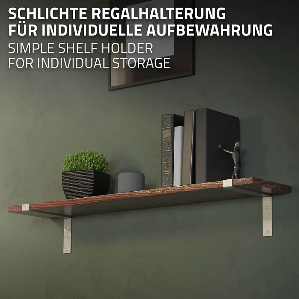 Ml-Design Equerre De Fixation-Lot de 2 Equerres d'Etagere murale support robuste en métal gris