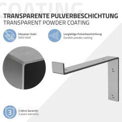 Ml-Design Equerre De Fixation-Lot de 2 Equerres d'Etagere murale support robuste en métal gris