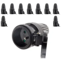 Zenitech Lot de 10 fiches caoutchouc femelles 16A 2P+T -