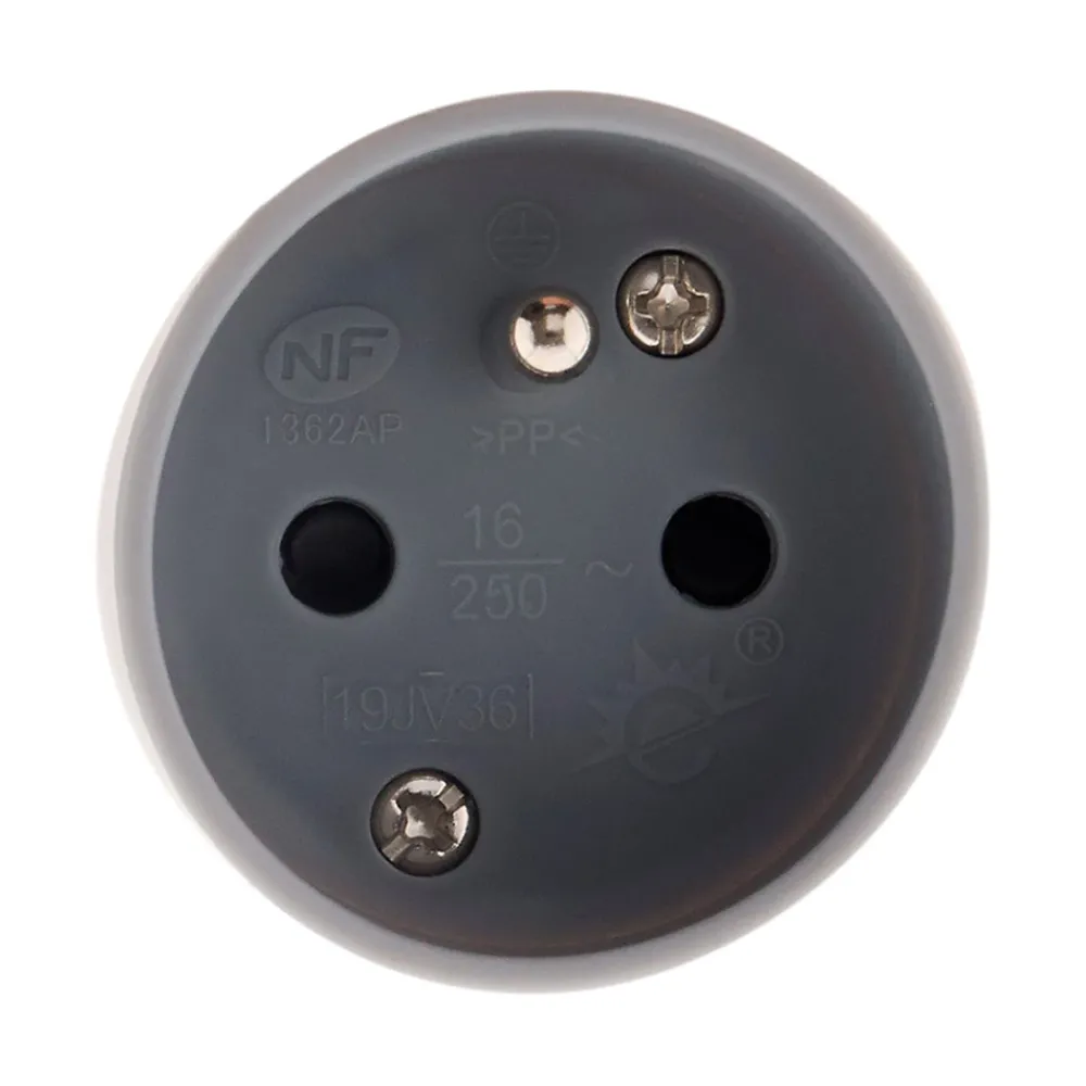 Zenitech Lot de 10 fiches femelles 16A 2P+T - Gris -