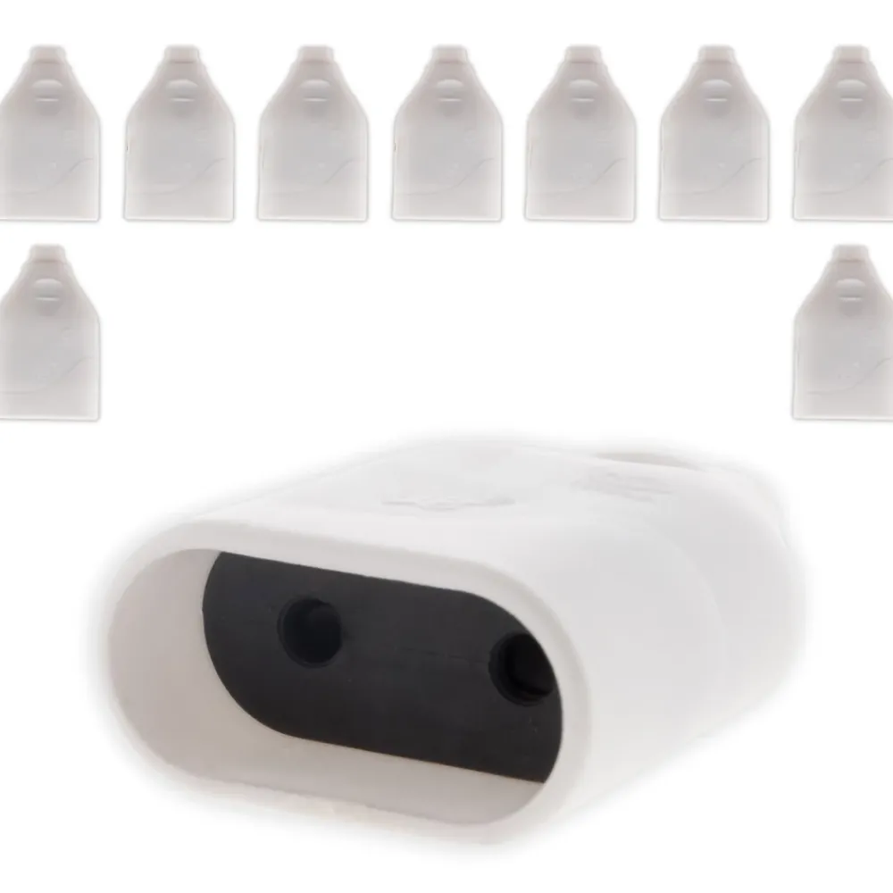 Zenitech Fiche Électrique-Lot de 10 fiches femelles 2P 6A - Blanc -