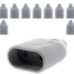 Zenitech Fiche Électrique-Lot de 10 fiches femelles 2P 6A - Gris -