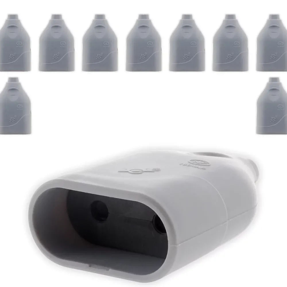 Zenitech Fiche Électrique-Lot de 10 fiches femelles 2P 6A - Gris -