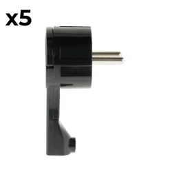 Zenitech Lot de 5 fiches mâles 16A extraplate - Noire -
