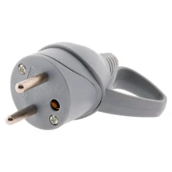 Zenitech Fiche Électrique-Lot de 10 fiches mâles anneau -16A 2P+T - Gris -
