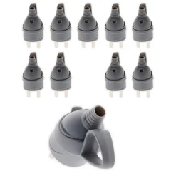 Zenitech Fiche Électrique-Lot de 10 fiches mâles anneau -16A 2P+T - Gris -
