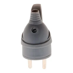 Zenitech Fiche Électrique-Lot de 10 fiches mâles anneau -16A 2P+T - Gris -