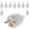 Zenitech Fiche Électrique-Lot de 10 fiches mâles 16A 2P+T - Blanc -