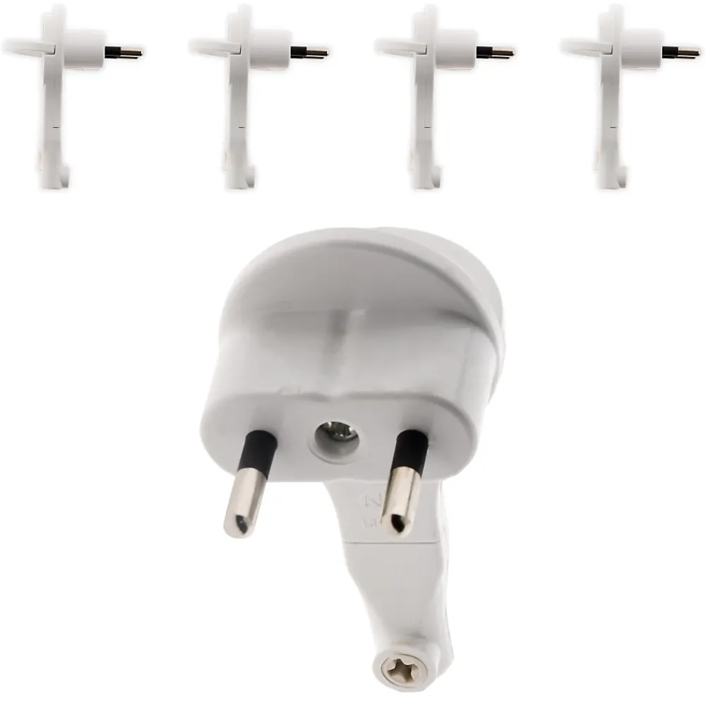 Zenitech Lot de 5 fiches mâles 2P 6A extraplates - Blanc -