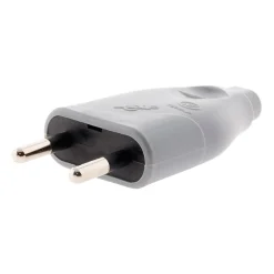 Zenitech Lot de 10 fiches mâles 2P 6A - Gris -