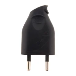 Zenitech Lot de 10 fiches mâles 2P 6A latérales - Noir -