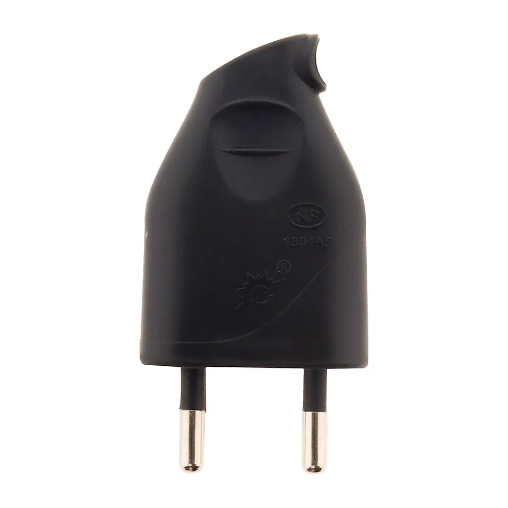 Zenitech Lot de 10 fiches mâles 2P 6A latérales - Noir -