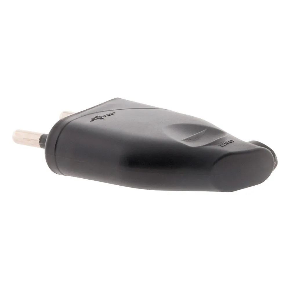 Zenitech Lot de 10 fiches mâles 2P 6A latérales - Noir -