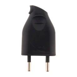 Zenitech Lot de 10 fiches mâles 2P 6A latérales - Noir -