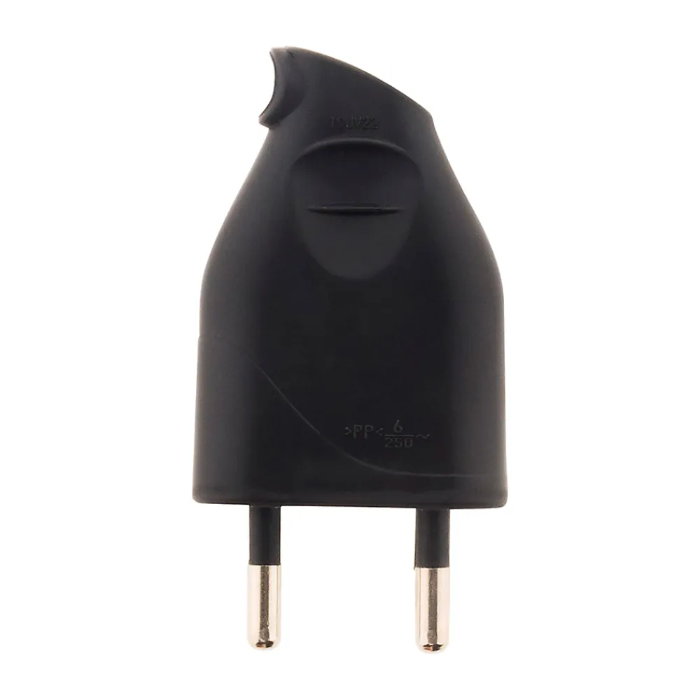 Zenitech Lot de 10 fiches mâles 2P 6A latérales - Noir -