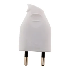 Zenitech Fiche Électrique-Lot de 10 fiches mâles 2P 6A latérales - Blanc -