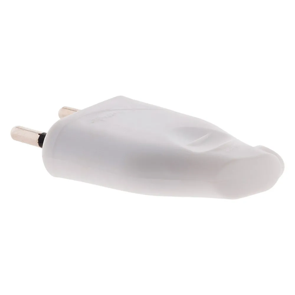 Zenitech Fiche Électrique-Lot de 10 fiches mâles 2P 6A latérales - Blanc -