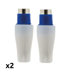 Zenitech Fiche Électrique-Lot de 2 fiches TV mâles diamètre 9,5mm sortie droite -