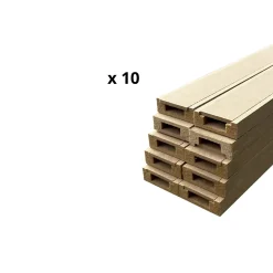 Wood&Sens Moulure, Goulotte Et Plinthe-Lot de 10 Goulottes MDF Passes-câbles à couvercle, L.2.44 m x H.5.5 cm, Ep. 18 mm