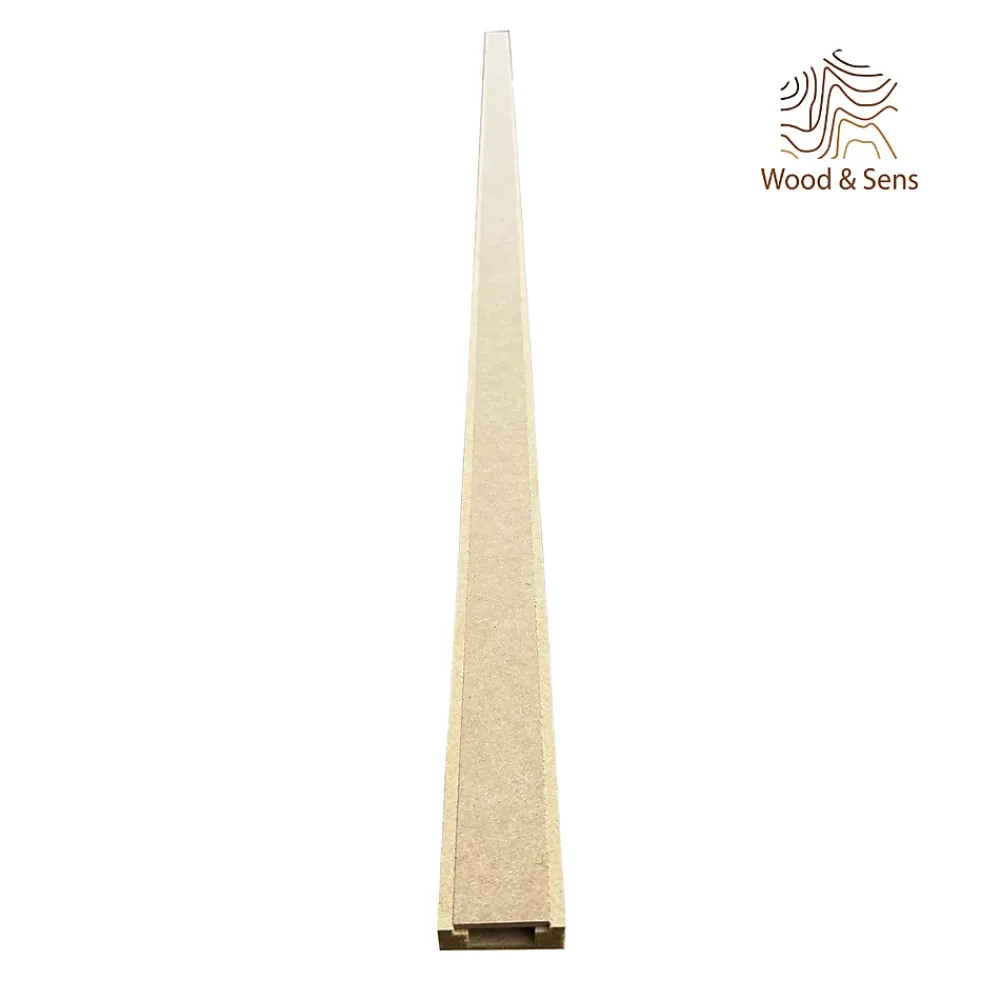 Wood&Sens Moulure, Goulotte Et Plinthe-Lot de 10 Goulottes MDF Passes-câbles à couvercle, L.2.44 m x H.5.5 cm, Ep. 18 mm