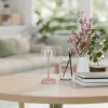 Näve Lot de 2 lampes de table LED rechargeables Gomba extérieur intérieur métal plastique Frosted Almond hauteur 18,5cm