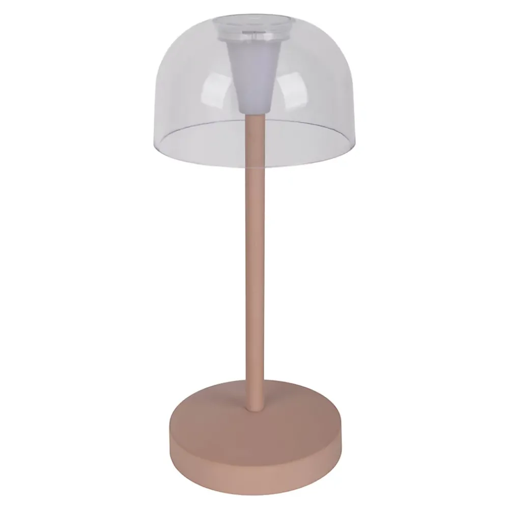 Näve Lot de 2 lampes de table LED rechargeables Gomba extérieur intérieur métal plastique Frosted Almond hauteur 18,5cm