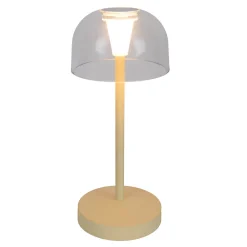 Näve Baladeuse-Lot de 2 lampes de table LED rechargeables 'Gomba' pour l'extérieur et l'intérieur, en métal et plastique jaune, hauteur 18,5 cm