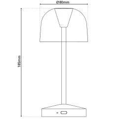Näve Baladeuse-Lot de 2 lampes de table LED rechargeables 'Gomba' pour l'extérieur et l'intérieur, en métal et plastique jaune, hauteur 18,5 cm