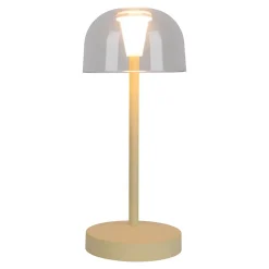 Näve Baladeuse-Lot de 2 lampes de table LED rechargeables 'Gomba' pour l'extérieur et l'intérieur, en métal et plastique jaune, hauteur 18,5 cm