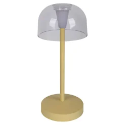 Näve Baladeuse-Lot de 2 lampes de table LED rechargeables 'Gomba' pour l'extérieur et l'intérieur, en métal et plastique jaune, hauteur 18,5 cm