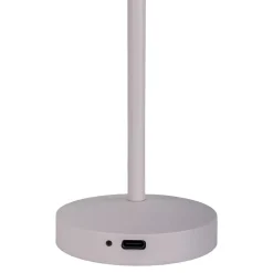 Näve Lot de 2 lampes de table LED rechargeables 'Gomba' pour l'extérieur et l'intérieur, en métal et plastique blanc , hauteur 18,5 cm