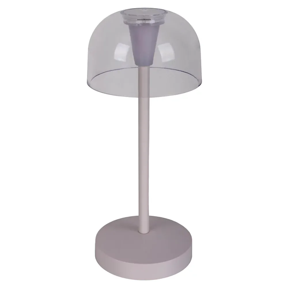 Näve Lot de 2 lampes de table LED rechargeables 'Gomba' pour l'extérieur et l'intérieur, en métal et plastique blanc , hauteur 18,5 cm