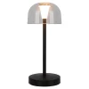 Näve Lot de 2 lampes de table LED rechargeables 'Gomba' pour l'extérieur et l'intérieur, en métal et plastique noir , hauteur 18,5 cm